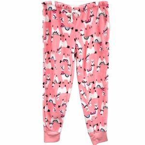 PJ Couture Llama Pajama Lounge Pants Pink Jogger